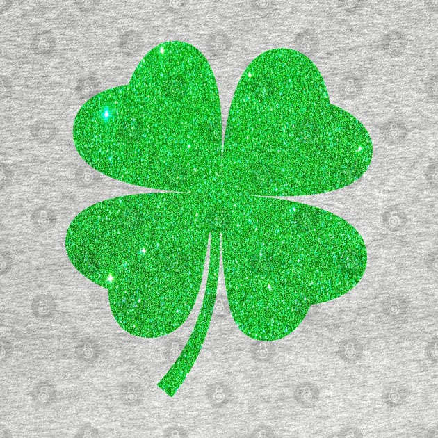 St Patricks Day, Faux Glitter 4 Leaf Clover by Felicity-K